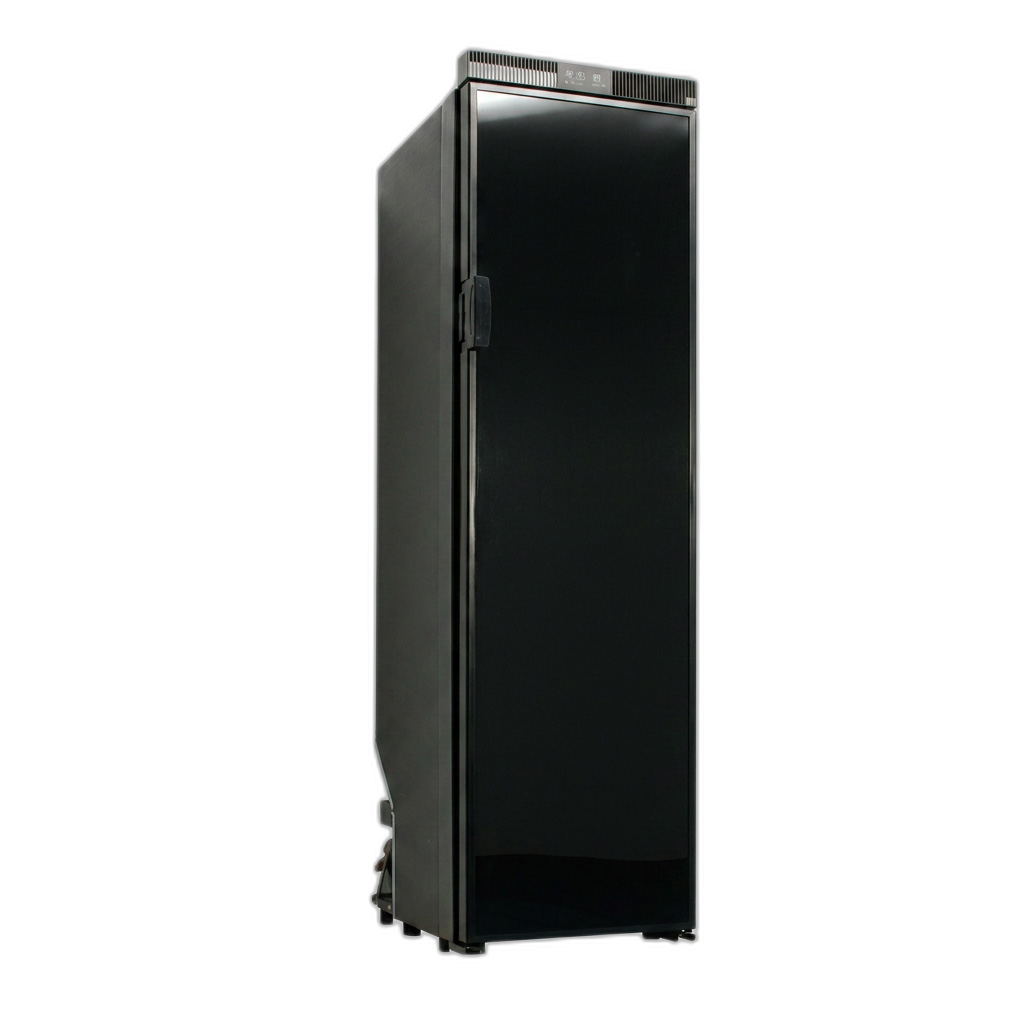 150L slim fridge, door open
